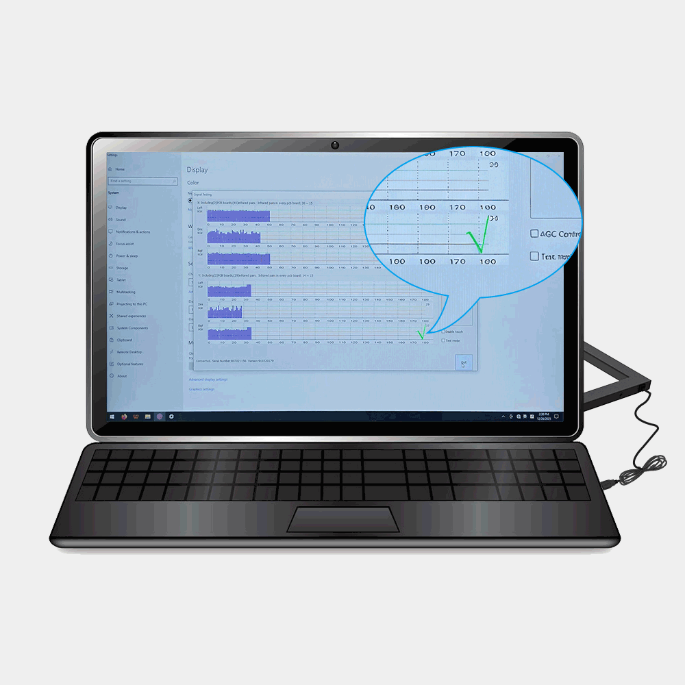 Instale la pantalla t&aacute;ctil infrarroja TK de la siguiente manera: