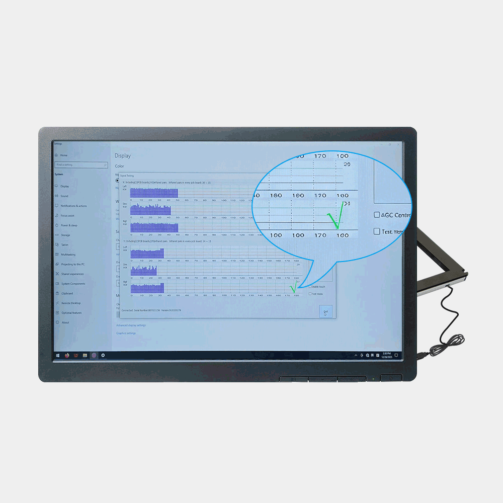 Instale la pantalla t&aacute;ctil infrarroja TE de la siguiente manera: