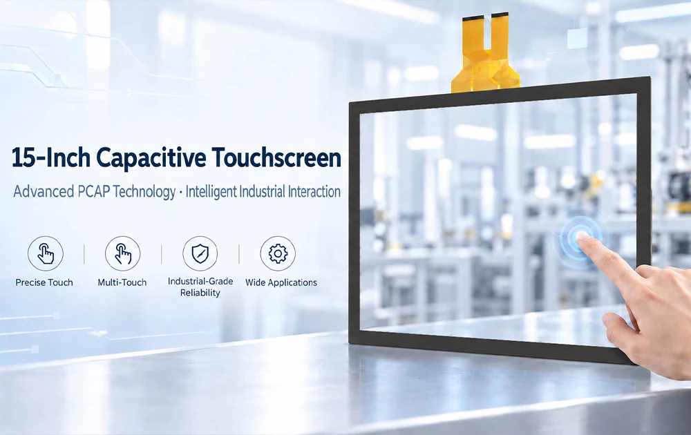 Pantalla t&aacute;ctil capacitiva GreenTouch de 15 pulgadas: tecnolog&iacute;a PCAP avanzada para interacci&oacute;n industrial inteligente